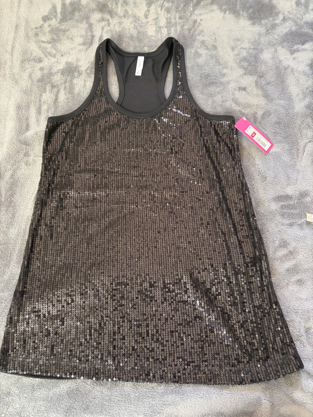 Xhilaration Black Sequin Racerback Tank